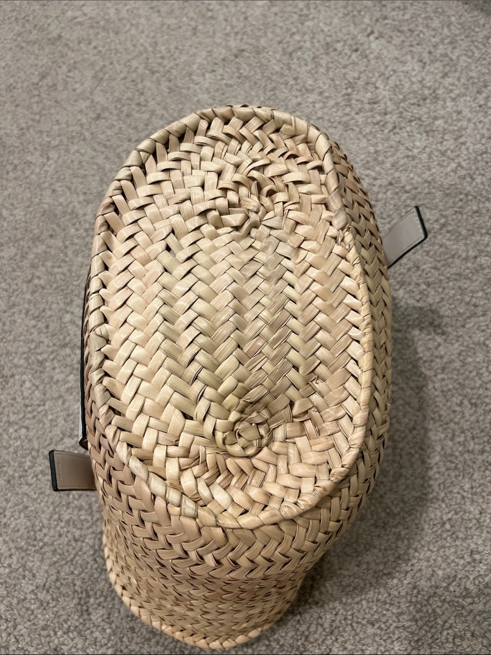 Loewe Natural Straw Tote with White Leather Trim - Picture 5 of 9